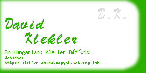 david klekler business card